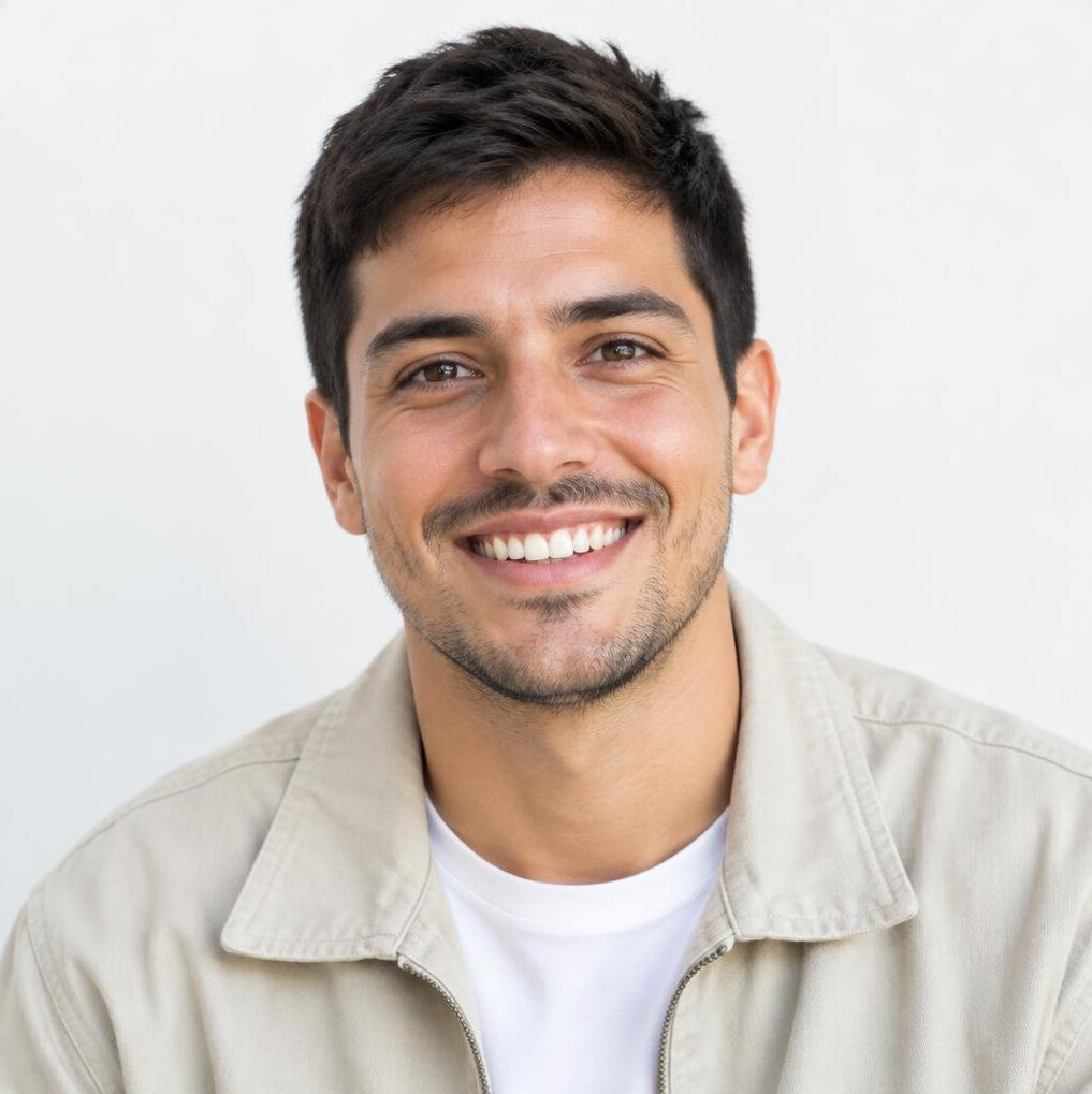 Smiling young man in a casual jacket