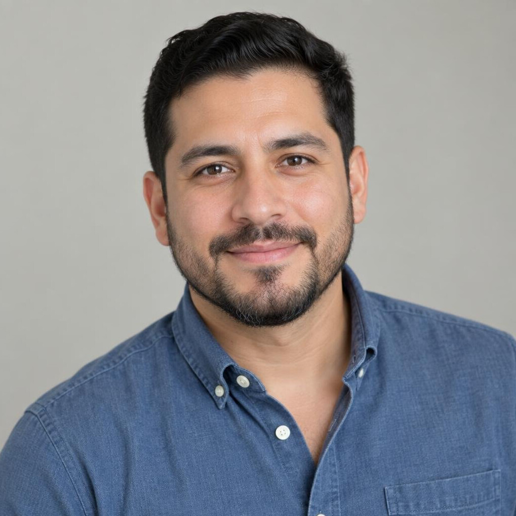 Portrait of a bearded man in a casual shirt