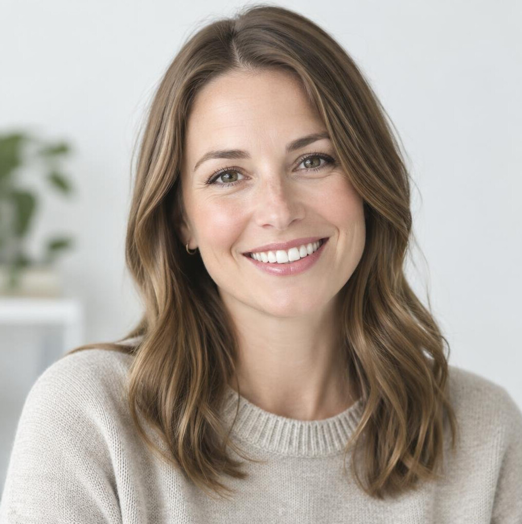 Portrait of a woman with light brown hair smiling