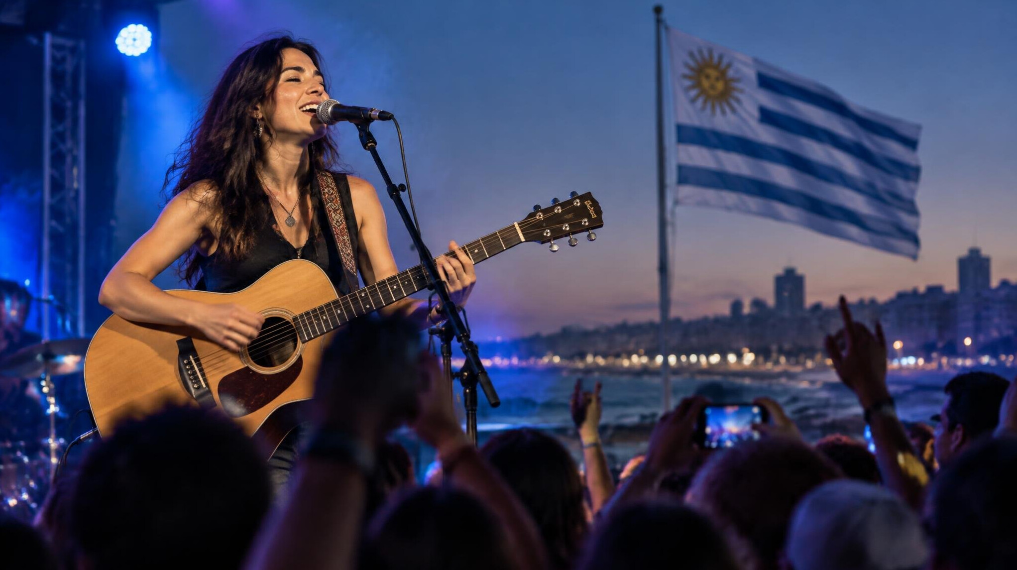 woman singing on stage